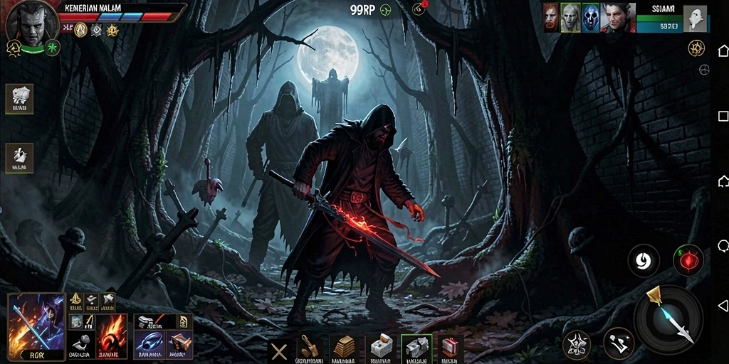 Screenshot gameplay 99RP yang menampilkan suasana mencekam.