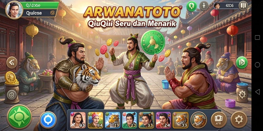 Screenshot ARWANATOTO menampilkan aksi seru permainan QiuQiu.