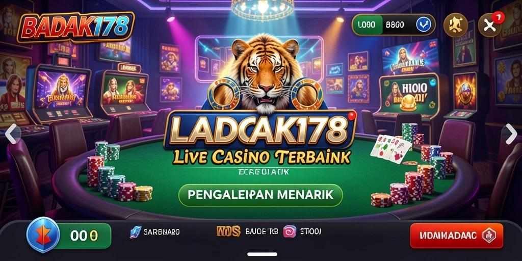 Screenshot utama BADAK178 menampilkan gameplay Live Casino yang seru dan interaktif.