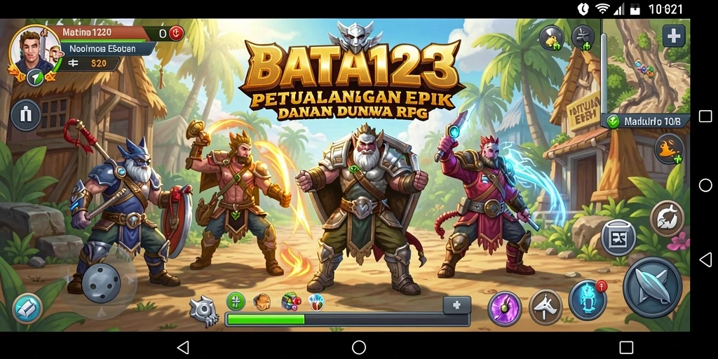 Tampilan gameplay BATA123 yang menampilkan aksi petualangan RPG.