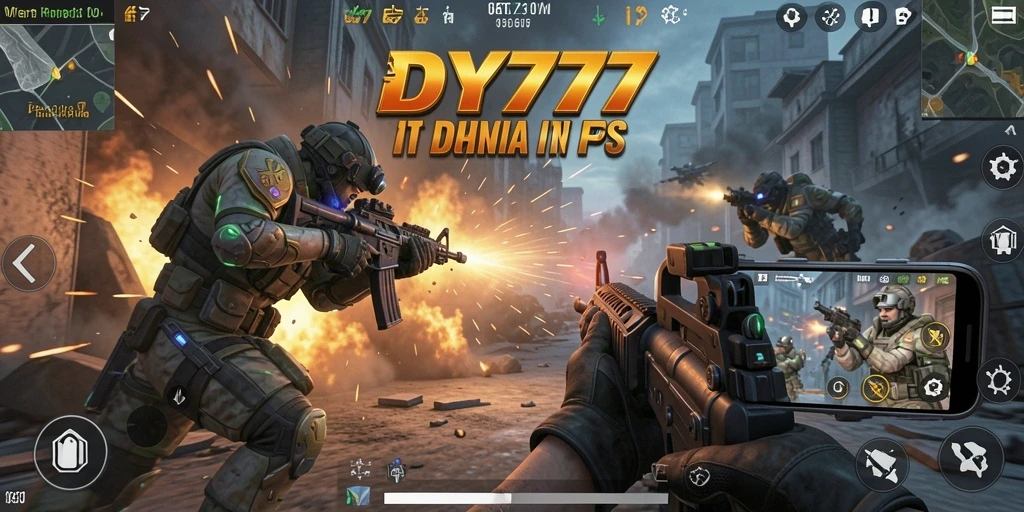 Screenshot menunjukkan intensitas gameplay FPS di DY777 dengan aksi tembak-menembak yang mendebarkan.