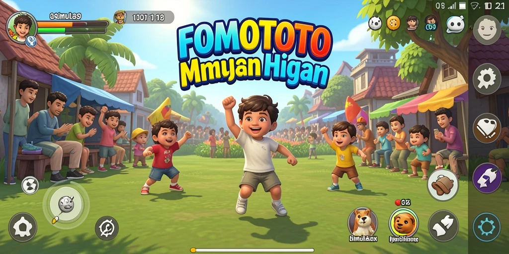 Gameplay menarik di <strong>FOMOTOTO</strong> yang menunjukkan simulasi kehidupan sehari-hari.