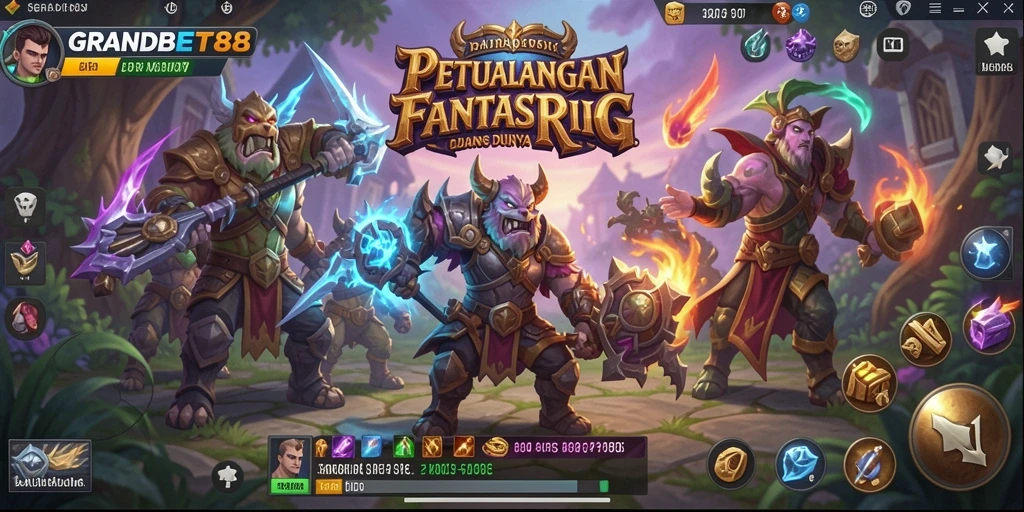 Tampilan gameplay RPG yang epik dan menakjubkan dari GRANDBET88.