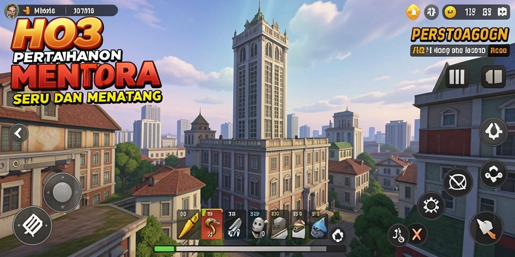 Tampilan gameplay Tower Defense yang intens dan strategis.
