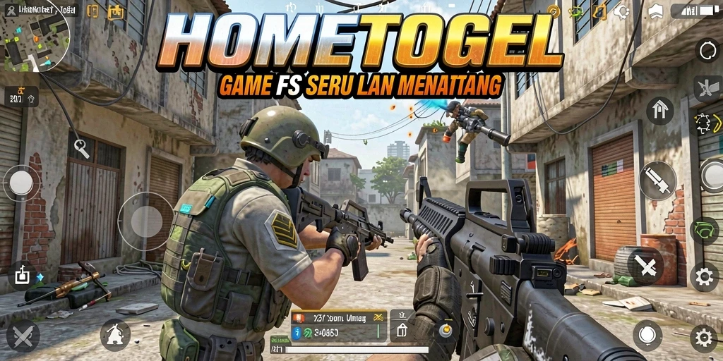 Gameplay HOMETOGEL yang intens dengan aksi tembak-menembak nyata.