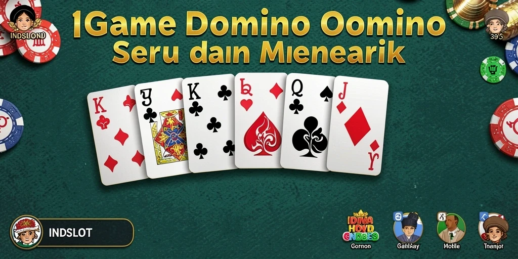 Tampilan screenshot INDSLOT menunjukkan gameplay Domino yang menarik.