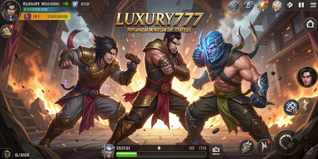 Gameplay LUXURY777 yang menampilkan aksi pertarungan yang intens.