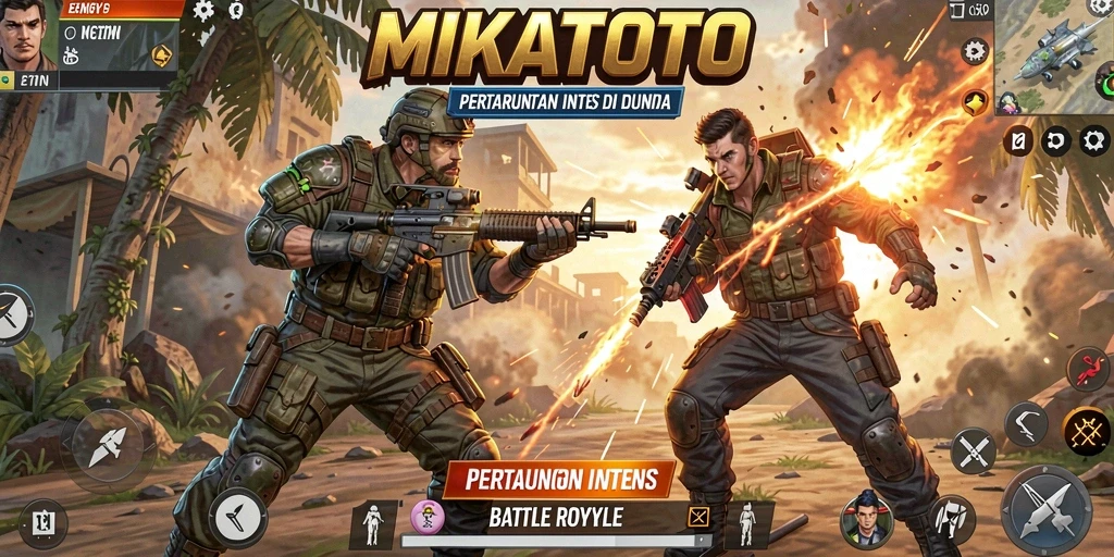 Tampilan gameplay MIKATOTO dalam aksi Battle Royale yang mendebarkan.