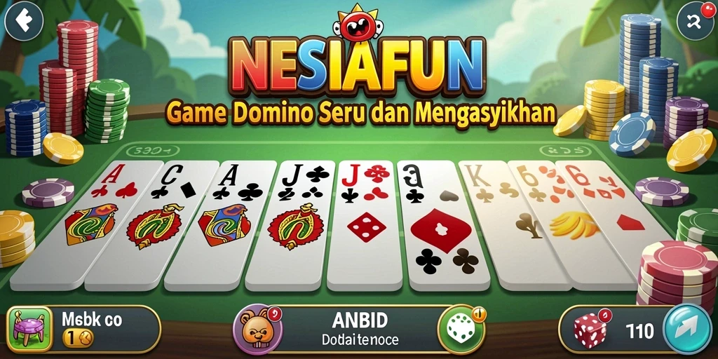 Screenshot gameplay NESIAFUN yang menunjukkan aksi seru permainan Domino.
