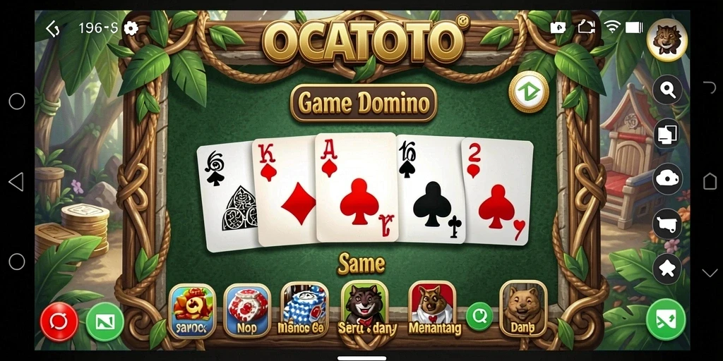 Screenshot gameplay OCATOTO menampilkan momen seru dalam permainan Domino.
