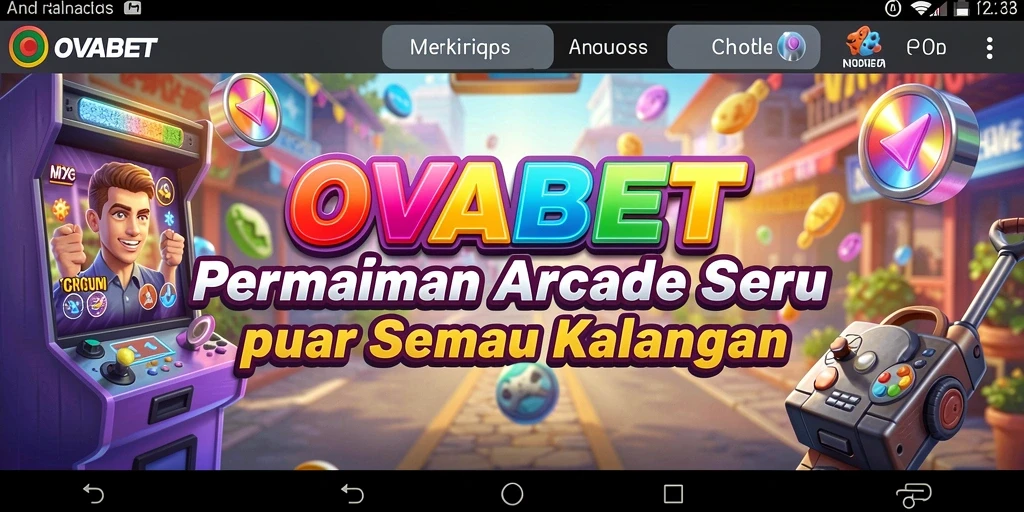 Screenshot utama OVABET menampilkan aksi seru dalam permainan Arcade.