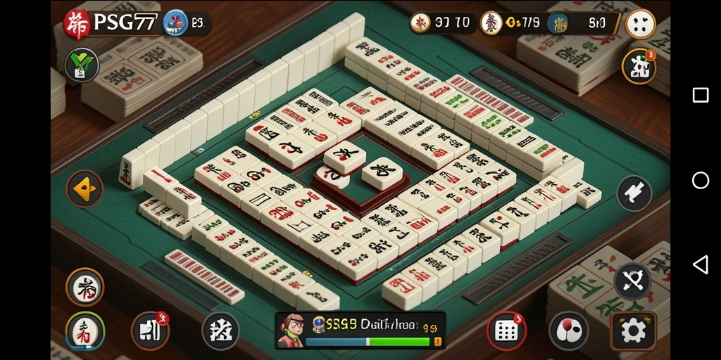 Tampilan gameplay seru dari PSG77 dengan elemen Mahjong.