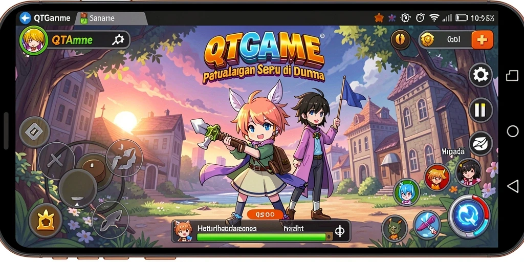 Tampilan menarik dari gameplay Anime di QTGAME.