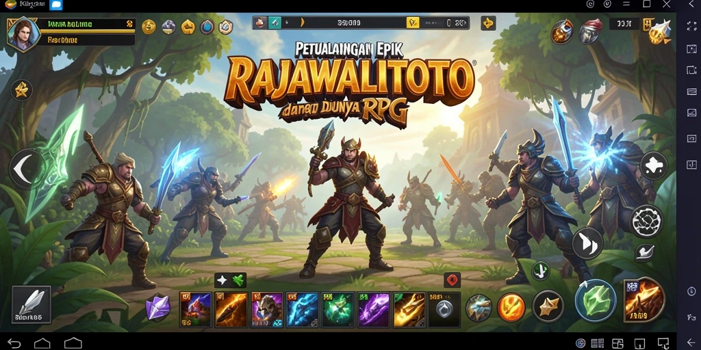 Tangkapan layar gameplay RAJAWALITOTO yang menampilkan aksi RPG yang mendebarkan.