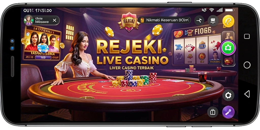 Tampilan gameplay REJEKI Live Casino yang mendebarkan.