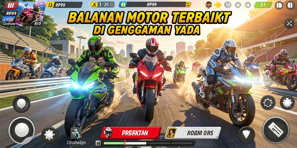 Gameplay mendebarkan balapan motor di RP99.