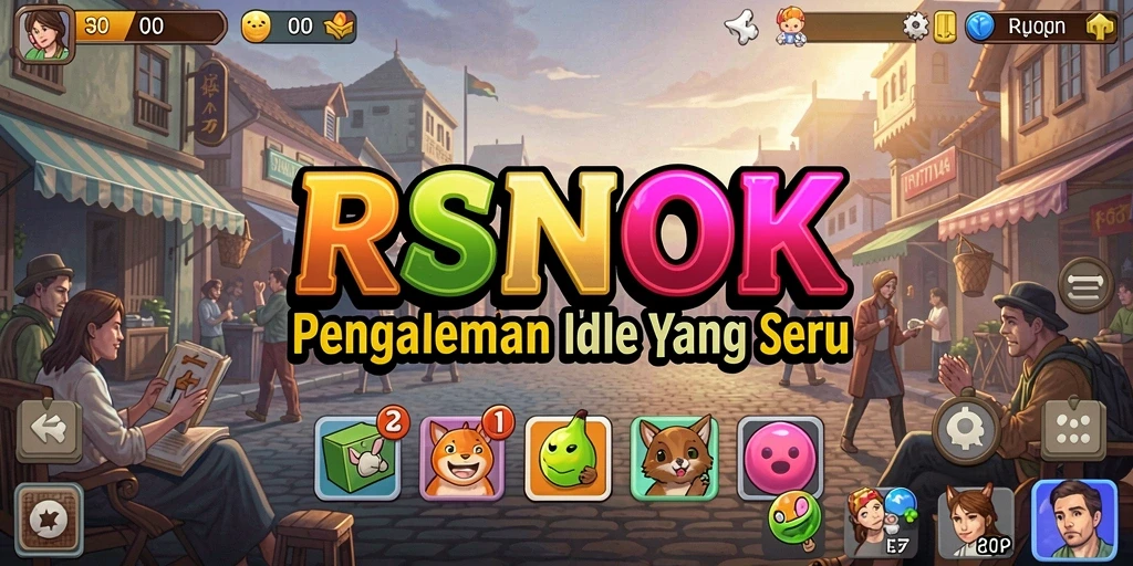 Tampilan gameplay RSNOK yang menarik dengan elemen-elemen Idle yang dinamis.