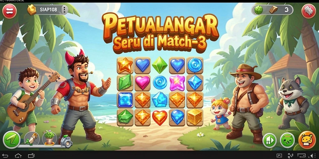 Tampilan gameplay seru mencocokkan objek di SIAP108.