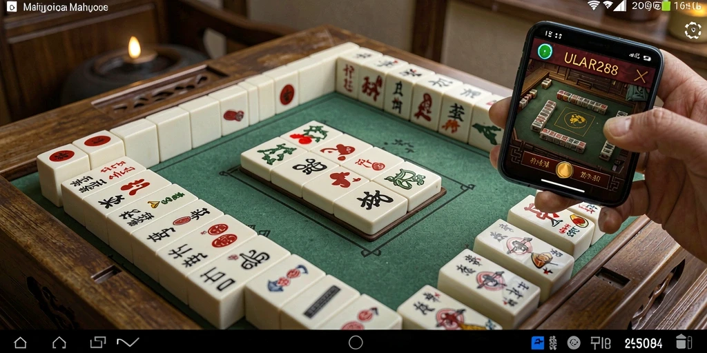 Tampilan gameplay ULAR288 dengan ubin Mahjong yang menarik.