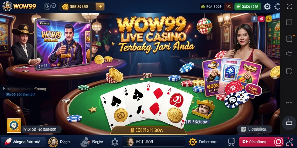 Tampilan interaktif dan menarik dari gameplay Live Casino WOW99.