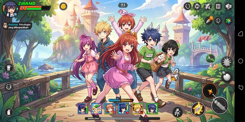 Screenshot utama ZARA4D menampilkan aksi seru dalam dunia Anime.
